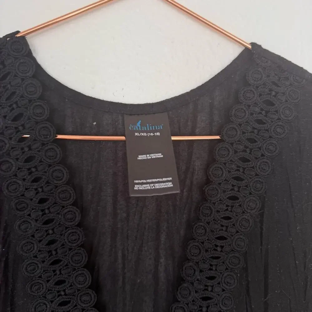Catalina Black Long Sleeve swimsuit cover up
